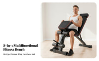 Dumbbell Exercise Bench Non-Slip Feet Adjustable Weight Bench Heavy-Duty Steel Construction Fitness Equipment for Beginners