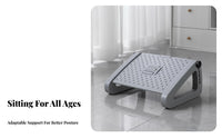 6-Level Adjustment Adjustable Under-Desk Footrest Non-Slip Surface Tilting Foot surface Massage Texture Leg Support scuff-proofResistant Feet for Children, Students, Office Workers, Study Room, Workstation, Home