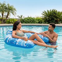 Lightweight U-Shaped Pool Buoyant Lounger Portable U-Seat Buoyant Lounger Backrest Support Inflatable Pool Lounger