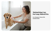 Gentle on Skin Dog Massage Brush 2-in-1 Design Handheld Pet Bath Brush Waterproof for Groomers, Shower, Bathroom, Home