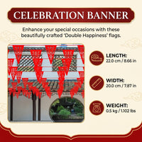 Red Polyester Wedding Flags 262ft Outdoor Wedding Celebration , Wedding Decorations for Outdoor Ceremony Garden Yard