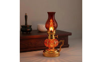 LED Oil Lamp Imitation Smokeless Wavering Glow Table Lamp Energy Efficient Vintage Windproof Lantern Lantern for Buddhists, Housewarming, Altar