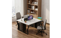 Large Workspace Face to Face Office Desk Modern Design Two Person Desk Thickened Desktop Double Workstation Long-Lasting Steel Frame for Startups, Coworking Space, Call Center