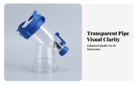 Angled Tube Clear Sewer Elbow Heavy-Duty Resin RV Waste Elbow Leak-Proof Plumbing Part Built-in Gasket