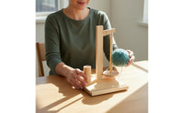 Solid Wood Construction Wooden Yarn Dispenser Tangle-Tangleless Yarn Spool Stand with Tool Holder Effortless Rotation Knitting Organizer Multifunctional Design for Knitters, Crocheters, Crafters