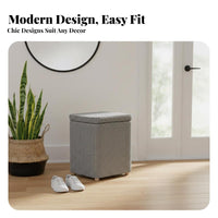 Multi-Functional Upholstered Storage Cube Comfortable Seating Ottoman Space-Saving Footstool Thick Upholstery for Families, Homeowners, Students, Entryway, Living Room, Bedroom