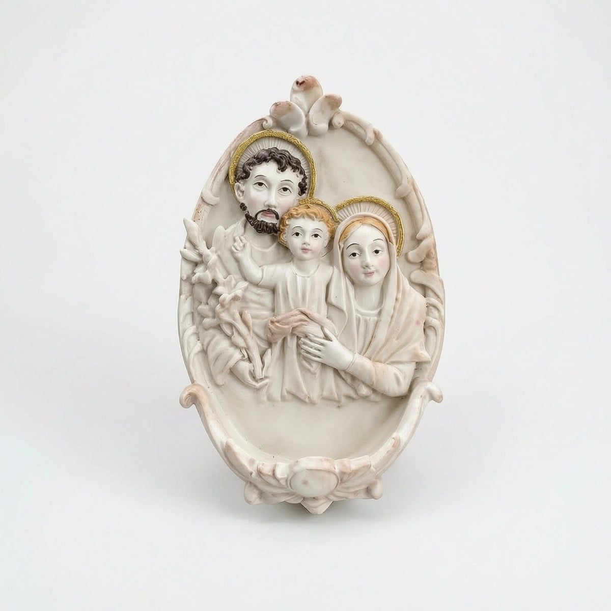 Christian Holy Family Wall Plaque Gold-Toned Holy Family Wall Plaque with Keyhole Hanger Lightweight Decor Sturdy for Entryway