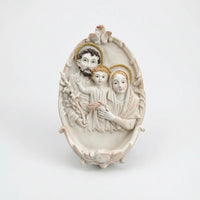 Christian Holy Family Wall Plaque Gold-Toned Holy Family Wall Plaque with Keyhole Hanger Lightweight Decor Sturdy for Entryway