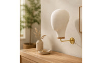 Mannequin Head with Wall Mount Minimalist Wall Mannequin Head Headdress Display Stand Space-Saving Beige for Retailers
