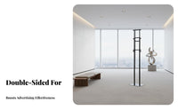 Double Sided Poster Display Stable Base Pedestal Poster Effortless Assembly Floor Standing Sign Holder for Commerce Shows, Exhibitions