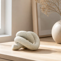 Sculpture with Knot Form Speckled Knot Ornament Minimalist for Shelf Styling
