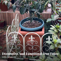 Decorative Metal Garden Fence Plant Support Flower Bed Fencing Decorative Garden Border Weather Resistant Short Fence Panels