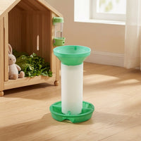 Translucent Rabbit Feeder with Tray Plastic Gravity Rabbit Feeder Transparent for Rabbits