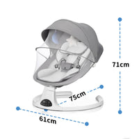Adjustable Timer Electric Baby Rocking Chair Bluetooth Music Player Automatic Infant Bouncer Wireless Controller Control Baby Swing Seat with Canopy Detachable Tray for Infants