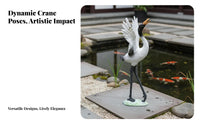 Red-Crowned Crane Sculpture Lifelike Details Red-Crowned Crane Statue Elegant Design Fairy Garden Bird for Gardeners