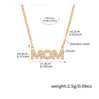 MOM Letter Necklace Sparkling Cubic Zirconia Gold Plated MOM Necklace Set