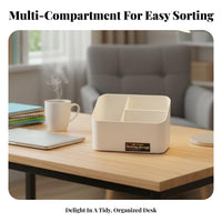 Multi-Compartment Tote with Handle Large Capacity Supply container for creative workspace