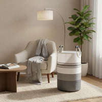 Cylindrical Laundry Basket Circular Handles Foldable Laundry Basket Grip Covers