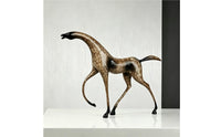 Abstract Horse Sculpture Smooth Shiny Finish Zinc Alloy Horse Statue Indoor Home Decor for Bookcase