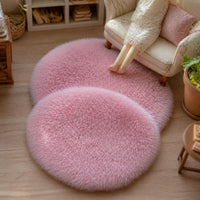 Dollhouse Miniature Plush Rugs for Sofa and Rocking Chair, Round and Square