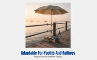 Rust-Resistant Boat Rail Parasol Mount SturdyDuty Clamp-on Umbrella Holder Easy Installation Fishing Accessory Adjustable for Fishermen, Anglers, Homeowners, Yacht, GuardFence, Balcony