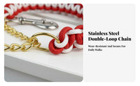 Braided Rope Dog Sturdy Braided Rope Comfortable Woven Pet Neck Chain for Walking, Outdoor