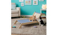 Sisal Cat Scratcher Bed Solid Wood Frame Cat Scratcher Bed Includes Dangling Ball Toys Pet Furniture for Living Room, Balcony