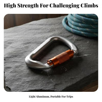 Climbing Equipment Certified 30KN D-Shaped Auto Locking Carabiner Lightweight 30KN Climbing Carabiner Anti-Rust Heavy Duty Climbing D-Loop Non-Slip Knurled Grip for Rescue Workers, Airborne Aerial Fitness Practiti Single Rs, Rappelling