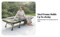 Side Pocket Adjustable Camping Bed Foldable Folding Recliner Cot Bed