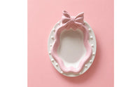 Oval Ceramic Plate Glossy Bow-Shaped Serving Dish