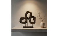 Minimalist Design Wood Grain Sculpture Artisanal Look Abstract Resin Sculpture Polished Finish Modern Tabletop Ornament for Hotel Buyers, Interior Designers, Reception Desk, Entryway, Office Lobby