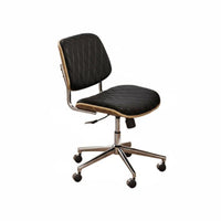Ergonomic Design Wheeled Swivel Seat Adjustable Height Bentwood Task Chair with Armrests Curved Backrest Office Furniture effortlessRolling Wheels for Students, Home Users, Telecommuting Workers, Bedroom, Study Room