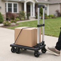 Folding Platform Cart Portable Folding Platform Hand Truck Foldable Hand Truck Heavy Duty Push Cart with Brakes Compact