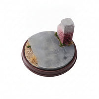 Flat Top Brown Rim Figure Stand Hobby Decor Miniature Scene Base for Model Cars