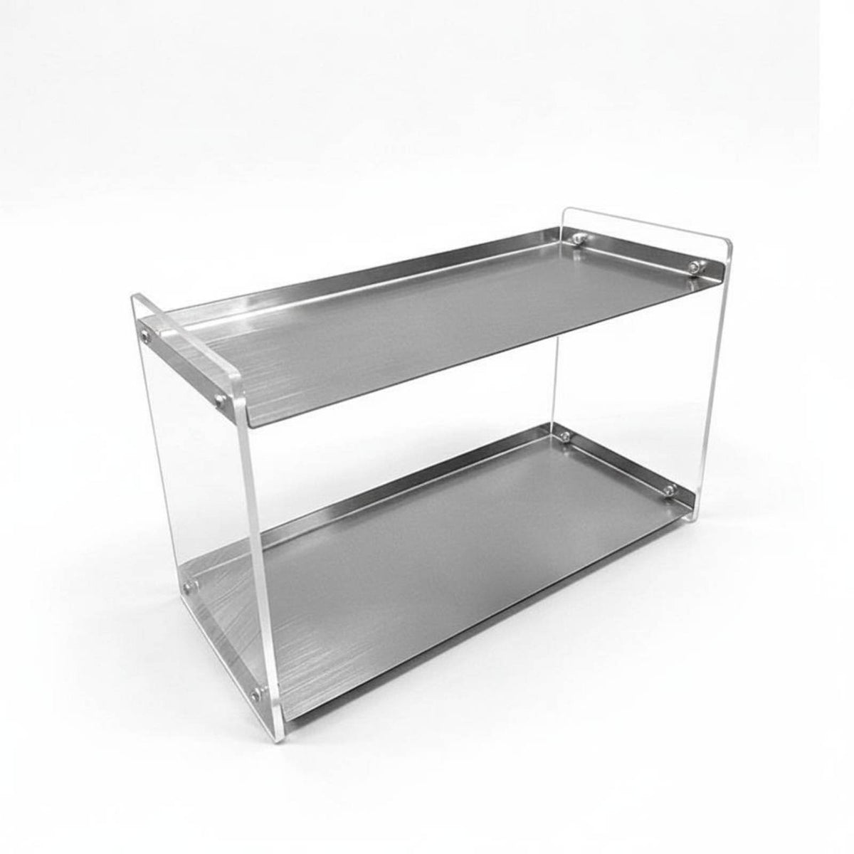Stainless Steel Shelf Transparent Acrylic Shelf Space Saving Desktop Storage Rack for Kitchen