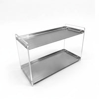 Stainless Steel Shelf Transparent Acrylic Shelf Space Saving Desktop Storage Rack for Kitchen