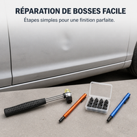 Car Dent Repair Rubber Hammer and Knockdown Pen Set for Paintless Dent Removal (PDR)