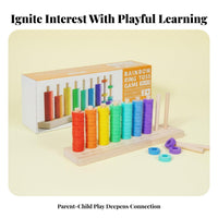 70 Pieces Logical Thinking Training Educational Color Sorting Toy Early Learning Rainbow Color Sorting Game Develops Fine Movement Skills