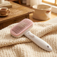 Hair Brush for Cats and Pet Hair Remover, Stainless Steel Dog Brush for Dog Grooming, Self Cleaning Slicker for Cat Grooming, Release Button