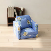 Miniature Armchair with Cushion Soft Dollhouse Armchair Boxy Furniture for Collectors