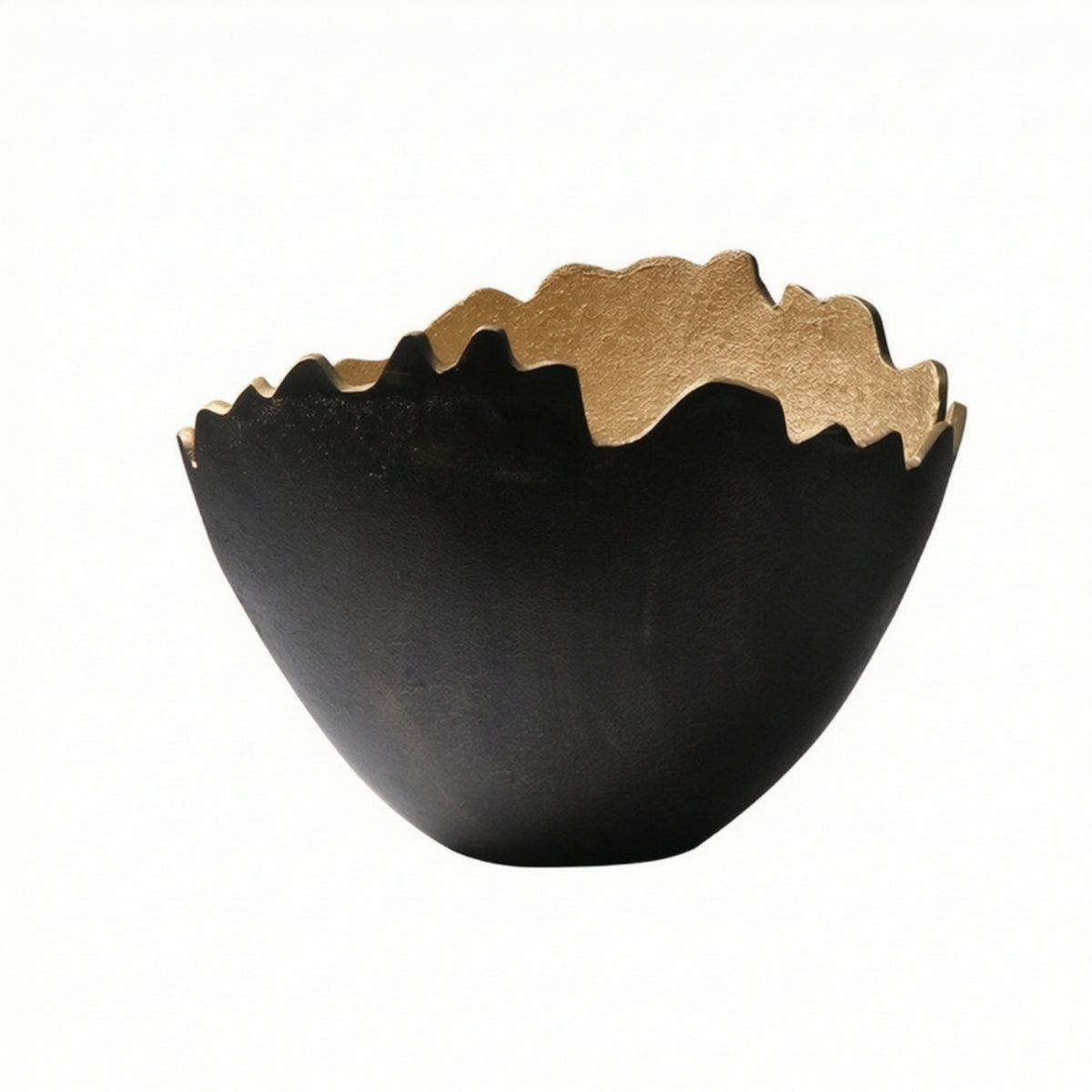 Bowl with Rim Cast Aluminum Decorative Bowl Sculptural for Living Room