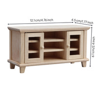 TV Cabinet with Door Unfinished Miniature TV Cabinet Wooden Furniture for Hobbyists
