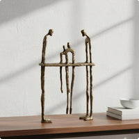 Metal Human Figure Statue Workmanship Abstract Human Statue Elegant Modern Art Figurine for Living Room, Entryway, Office