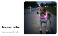 LED Dog Glow in The Dark Light up Dog Cuttable to Size Glowing Pet Necklace for Cat Owners, Night Walks, Outdoors, Outdoor