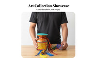 Tibetan Drum Handmade Percussion Instrument Ethnic Look for Spiritual Practitioners, Music Beginners, Meditation Gatherings, Festivals, Parties