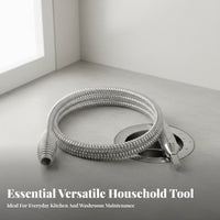 Heavy-Duty Toilet Clog Remover Easy to Use Drain Snake Auger Reusable for DIY Enthusiasts, Plumbers, Floor Drains, Home Maintenance, Kitchen