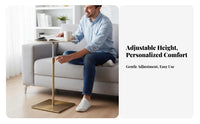 Adjustable Pedestal Table Movable Round Drink Stand Brushed Finish for Bedroom