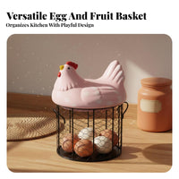 Large Capacity Ceramic Hen Storage Container Multi-Functional Ceramic Hen Egg Holder Country Design