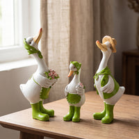 3 Pieces Duck Garden Statue Whimsical Garden Waterfowl Decor Cute Resin Ducks for Gardeners, Collectors, Courtyard, Patio, Planters