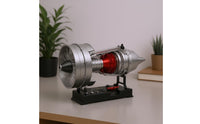 doubleSpool Turbofan Model Silver and Black Metal Turbofan Model Detailed